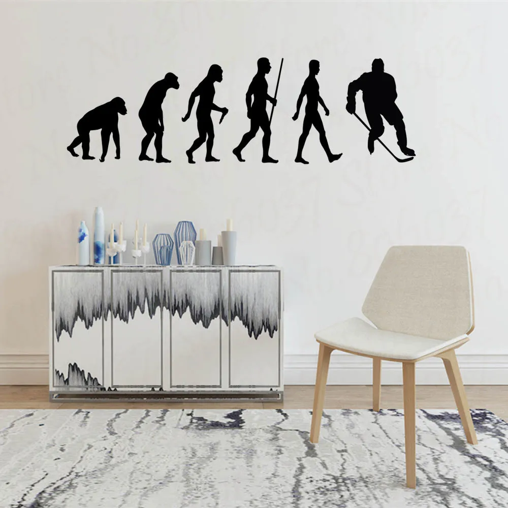 

Ice Hockey Evolution Wall Sticker Decal Bedroom Wall Hockey Art Decor Removable living Wall Decals Wall Sticker WL1666