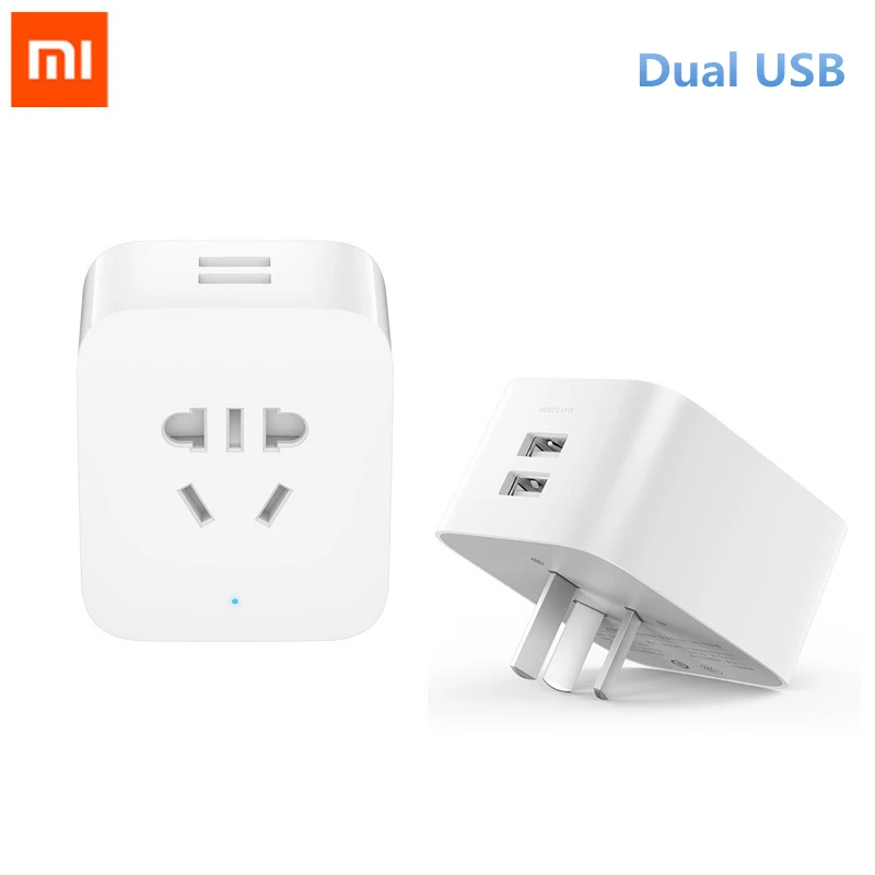 Оригинальный Смарт разъем Xiaomi mijia двойной USB с Bluetooth шлюзом WIFI розетка адаптер