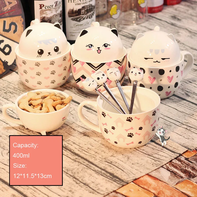 400 мл многофункциональные керамические кружки креативная мультяшная чашка для