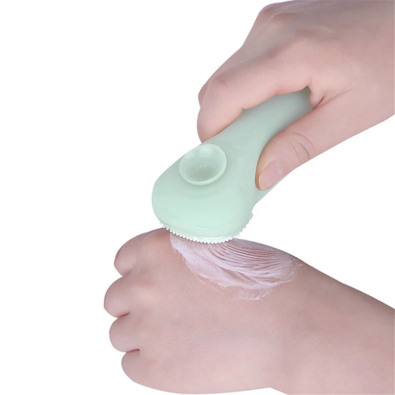 

Portable Silicone Shampoo, Shower Gel, Travel Bottle, with Suction Cup, Brush Head (with Words: Shampoo/Shower Gel)