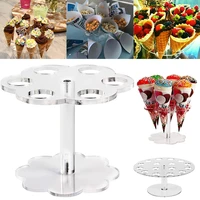 new 616 holes acrylic transparent ice cream stand cake cone stand holder wedding buffet food display stand baking kitchen tools