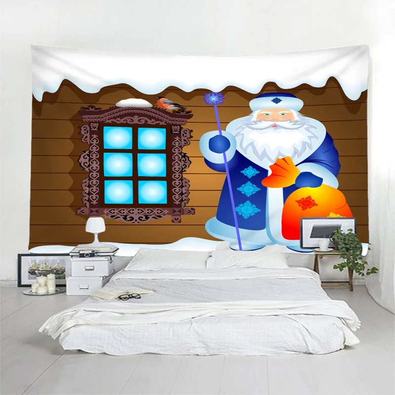 Santa Claus Tapestry Beautiful Snow Maiden Wall Hanging Tapestry High Quality 3D Coverlet Waterproof Tapestry Christmas Decor