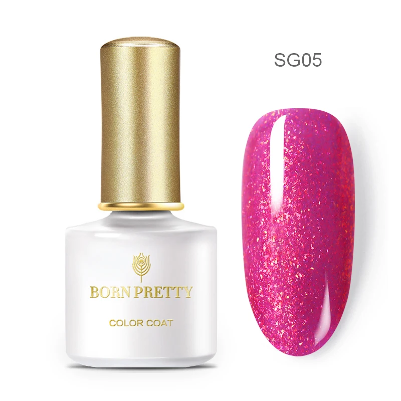 BP-SG05 Гель-лак для ногтей BORN PRETTY с блестящими блестками, 6 мл, голографический УФ-гель, розовый, золотой, серебряный, впитывающий Гель-лак - Цвет: BP-SG05