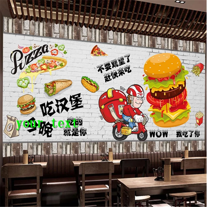 Пользовательский гамбургер пицца Ресторан фаст фуд промышленный Декор