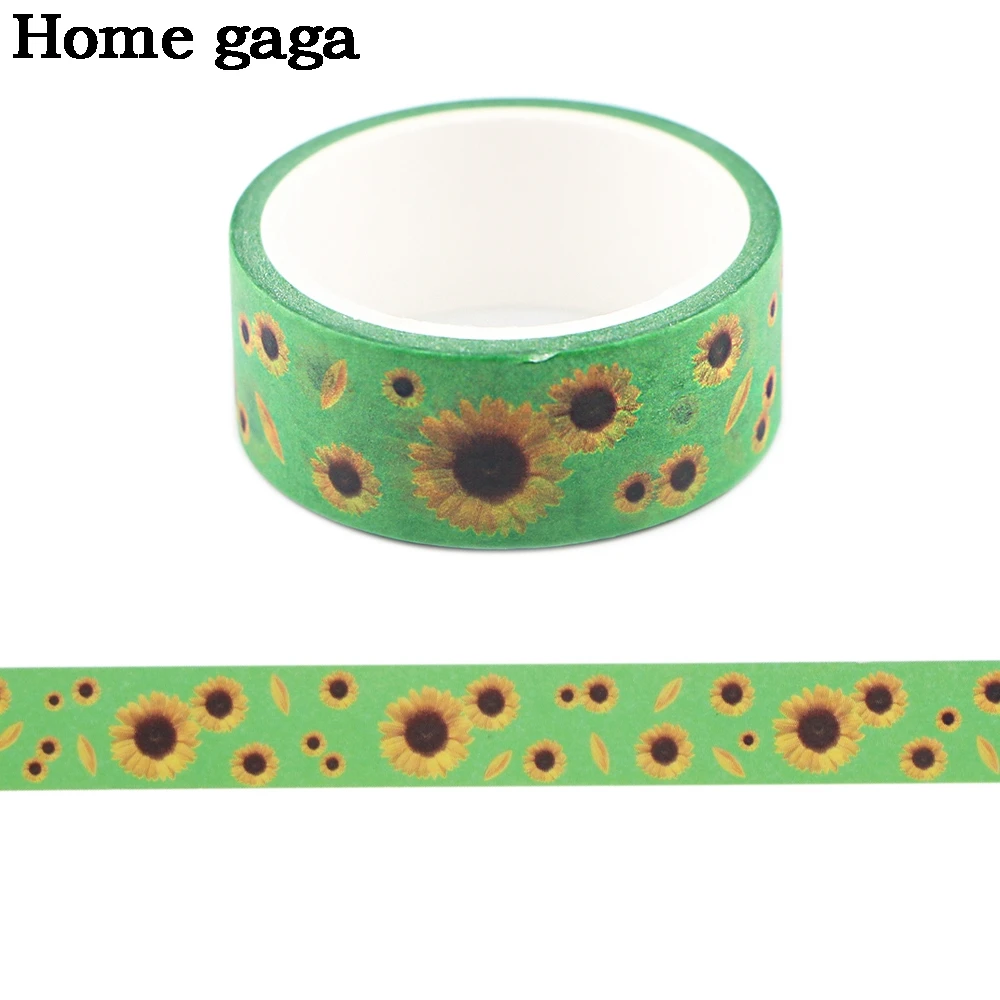 

D3275 Homegaga 15mmX5m Sunflower Washi Tapes Scrapbooking Stickers DIY Decor Creative Kawaii Stationery Tapes