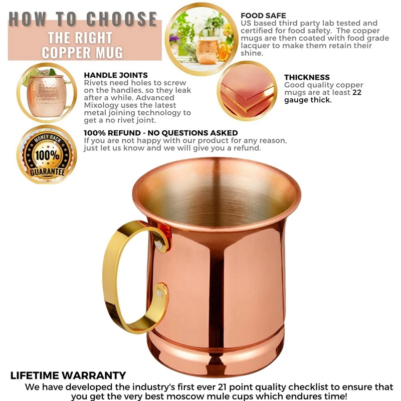 Кружка для пива/молока из чистой меди чашка мюла ручной работы посуда питья г. |