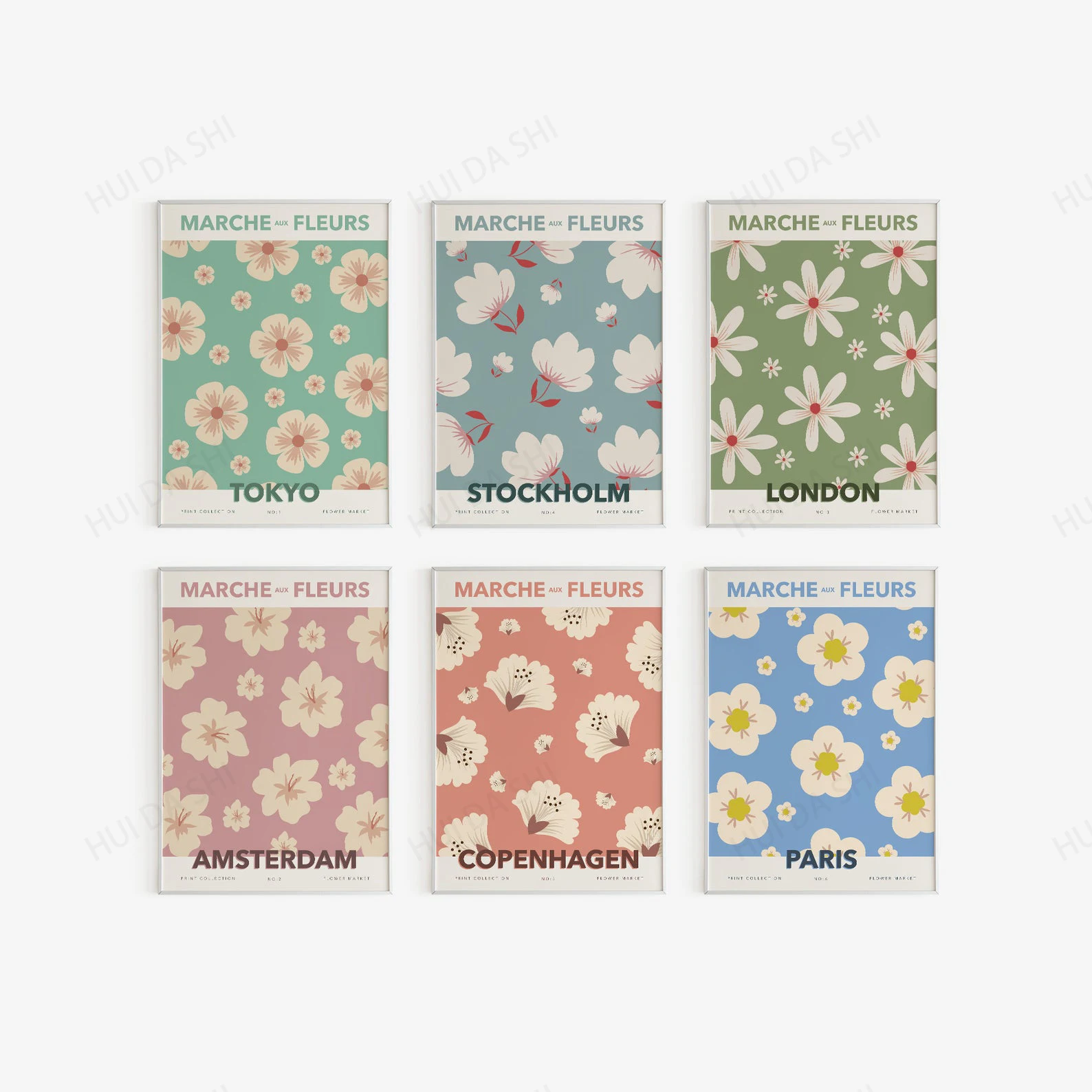 Цветочный рынок галерея стена-цветочный Печатный настенный Художественный