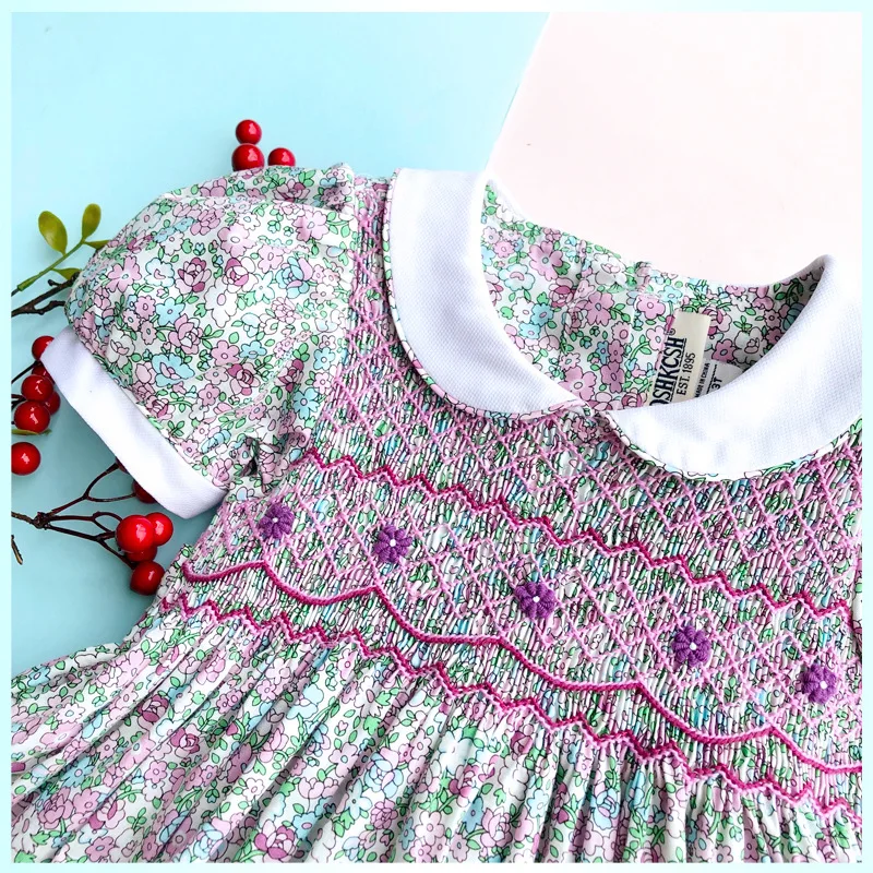 2019Summer New Arrivals Girls Cotton Quality Smocking Handmade Classic Princess Dress Spanish Vintage Party | Детская одежда и