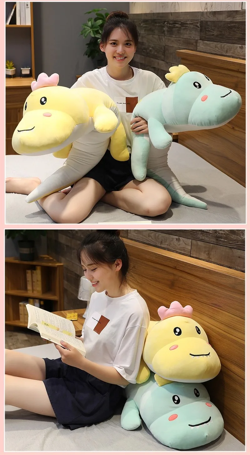 Длинная Подушка для сна с динозавром из мультфильма супер мягкая и удобная