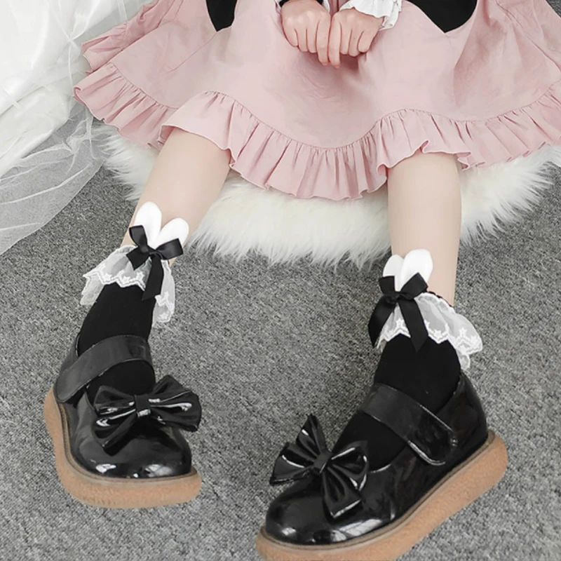 

Носки Lolita Kawaii Харадзюку аксессуары женские носки с рюшами забавные носки милые носки клубника