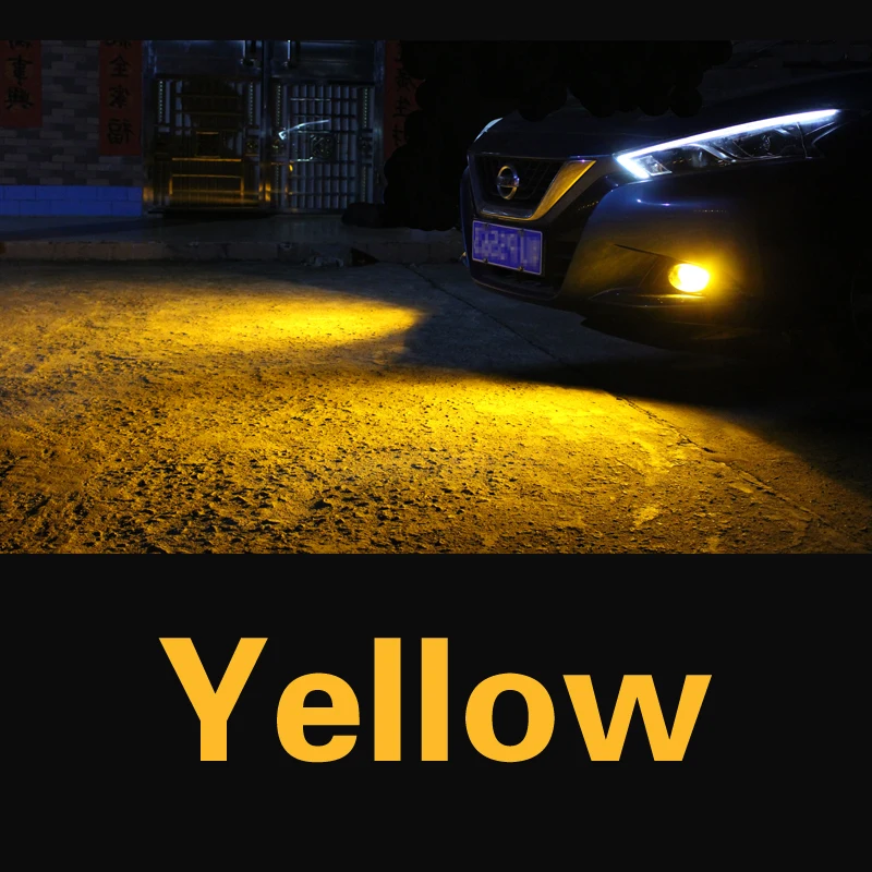 Yellow 2 шт. автомобиля светодиодный свет для Dodge Challenger, Charger Дротика Дуранго Grand путешествие тачскрин Сенсорная панель лампа H8 H11 H10 9145 9006 HB4 PSX24W 2504 - Испускаемый цвет: Yellow