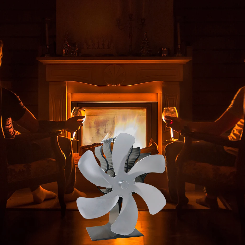 Heat Powered 6 Blade Stove Fan Wood/Log Burner Fireplace Quiet Wood Burning Easy to Use Warm the Whole Room | Обустройство дома
