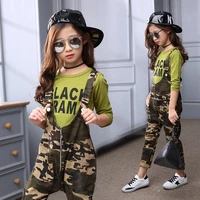 children jumpsuit casual pants spring korean version girl clothes camouflage overalls for kids teen girls jumpsuit 5 14 years