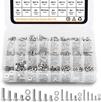590pcs 304 stainless steel bolts and nuts assortment metric m3 m4 m5 m6 screws assorted hex head screws nuts washers kit