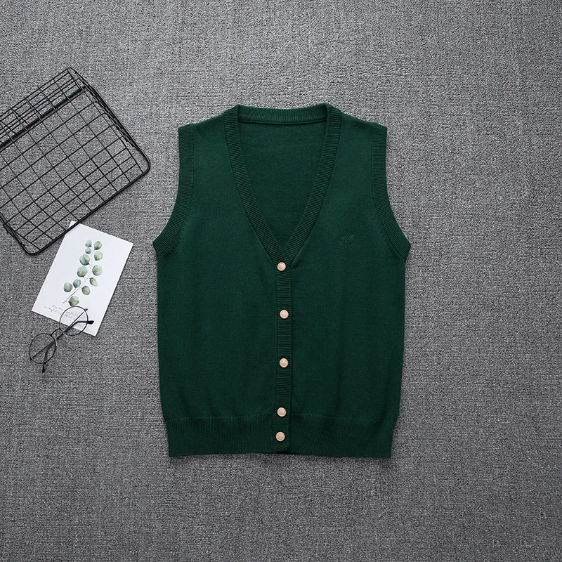 

School Jk Uniform Sweater Vest Sleeveless Waistcoat For Girls Boys Cosplay Halloween Winter Anime Vest 8 Colors Knitting Coat