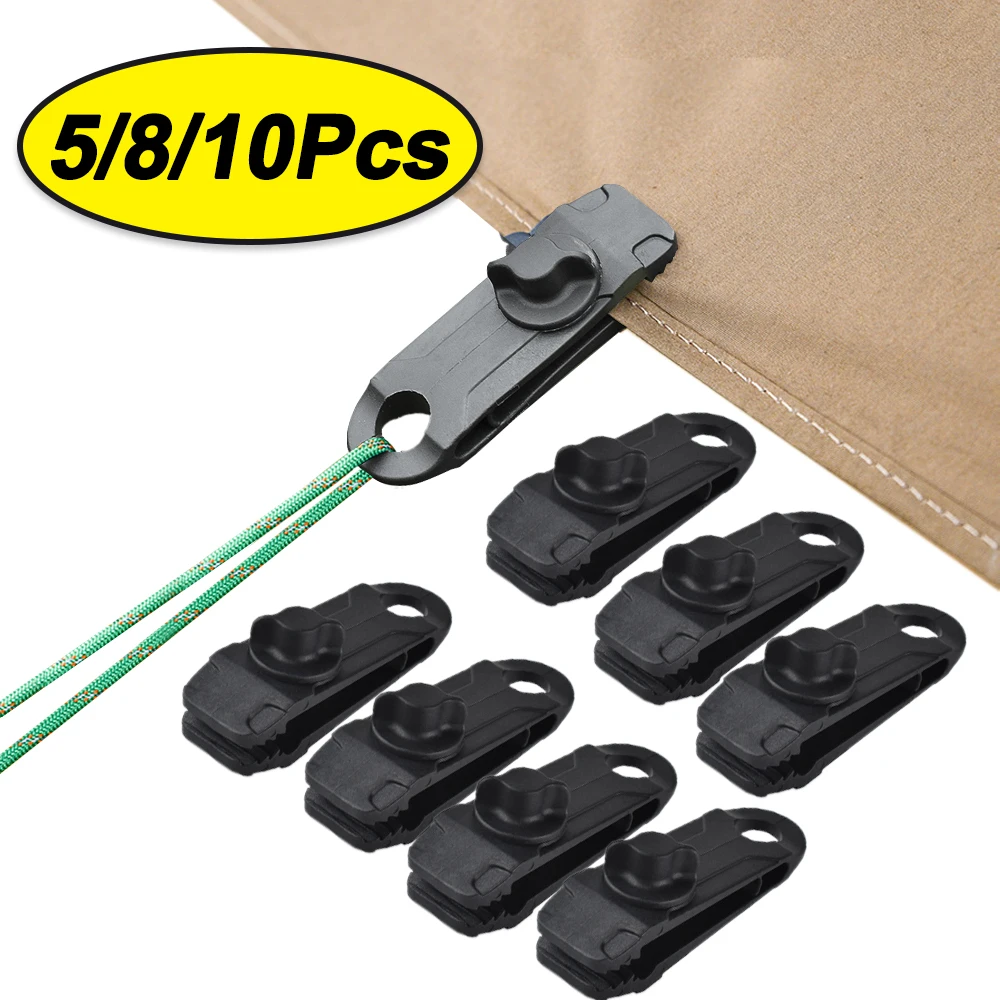 

5/8/10 Pcs Tarpaulin Clip Tent Clips Buckle Outdoor Camping Tool Durable Awning Tent Accessories Hook Windproof Rope Barb Clip
