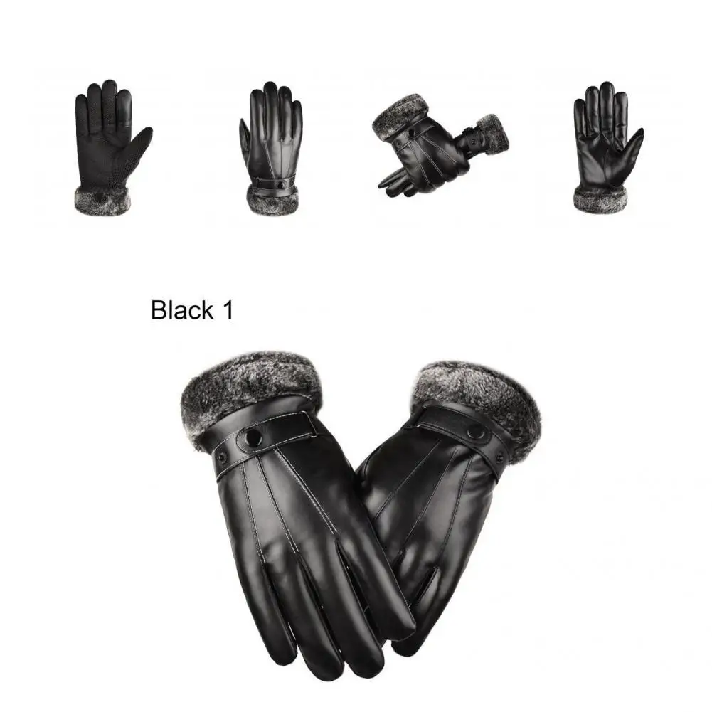 

Men Finger Gloves Full Finger Casual Sensitive Coldproof Pure Color Gloves