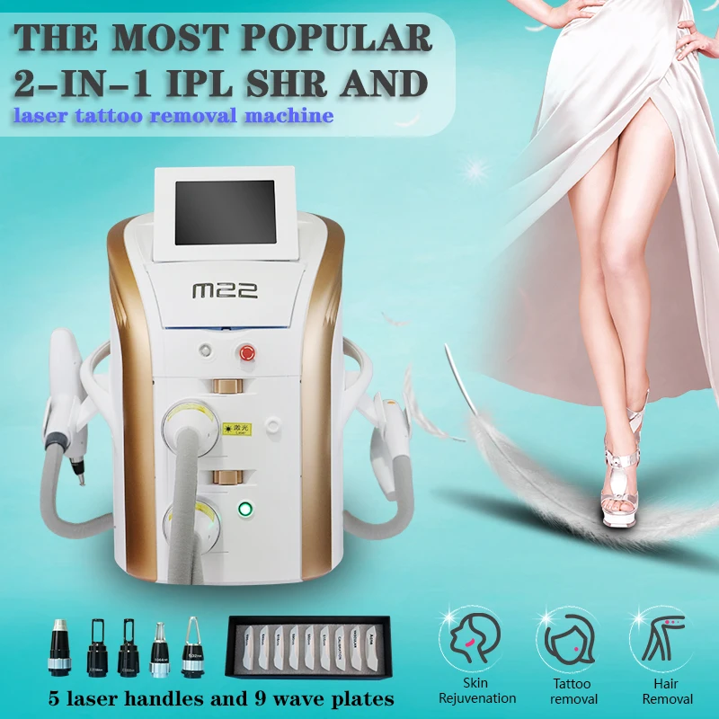 

Free Shipping Hot Sale M22 IPL OPT Laser Hair Removal & Skin Rejuvenation And Q-Switched Nd Yag Laser Tattoo Removal Machine