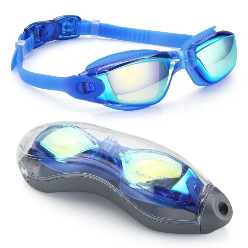 New Adult Swimming Goggles Waterproof and Anti-fog Goggles Flat Light Plating Goggles HD Waterproof Adult Goggles