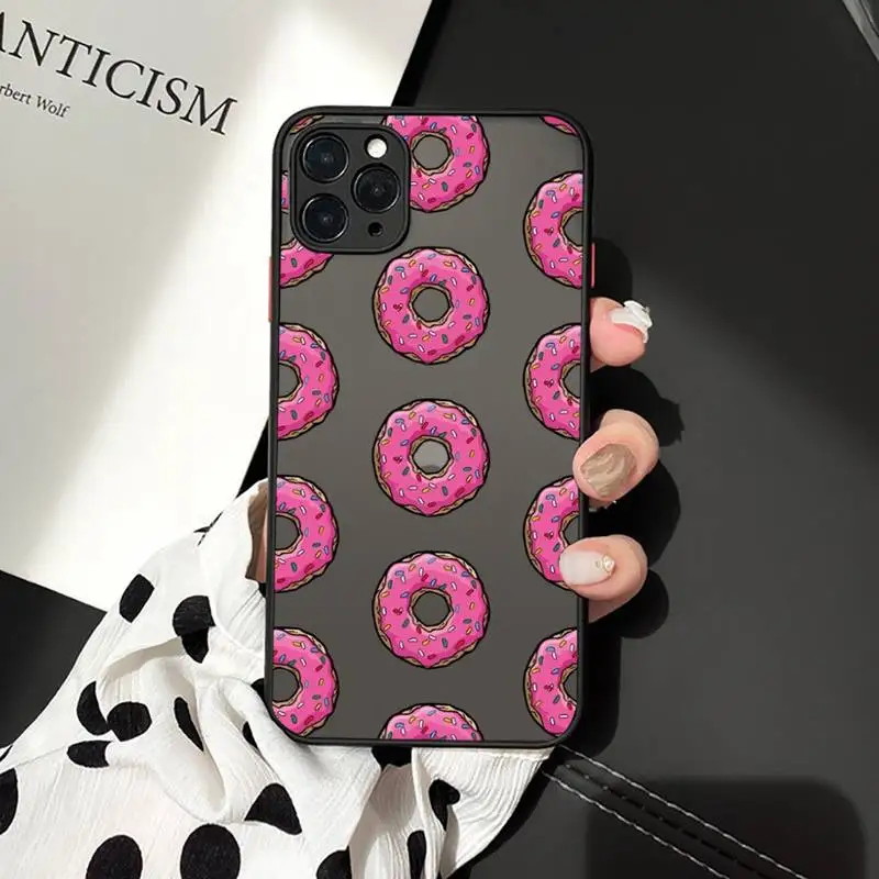 

Cute donut cake dessert Phone Case matte transparent For iphone 7 8 11 12 plus mini x xs xr pro max cover