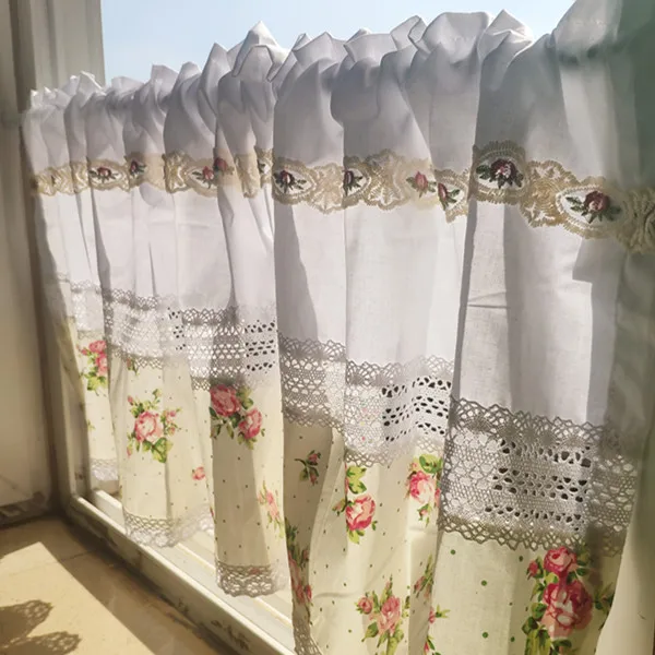 

JUYANG Хлопковые короткие занавески бежевого цвета