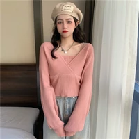 fashion slim slimming short tank top solid knitted sweater square neck casual fake two piece thin camisole crop top