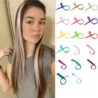 yihan synthetic hairpiece extension 1pieceslot hair clip streak fake hair strands cosplay tool long silky straight reshowbeauty