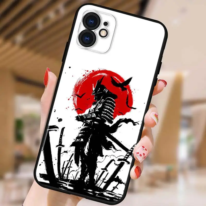 

Japan Bushido for iPhone 5 5S 6 7 8 X XR XS 11 SE 12 2020 mini Plus Pro MAX TPU Black Soft Cover