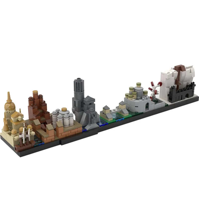 

City Buildings Blocks, Future Castle House, Movie Skyline, Architecture, City View Bricks, Toys for Children