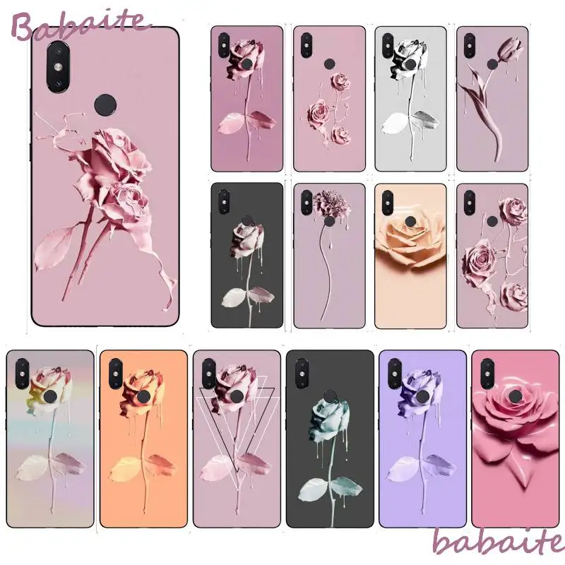 

Babaite Newest special stylish and beautiful rose Black TPU PhoneCase Cover for XiaoMi MI mix2s max2 3 A1 5 NOTE 2 3 redmi S2 5A