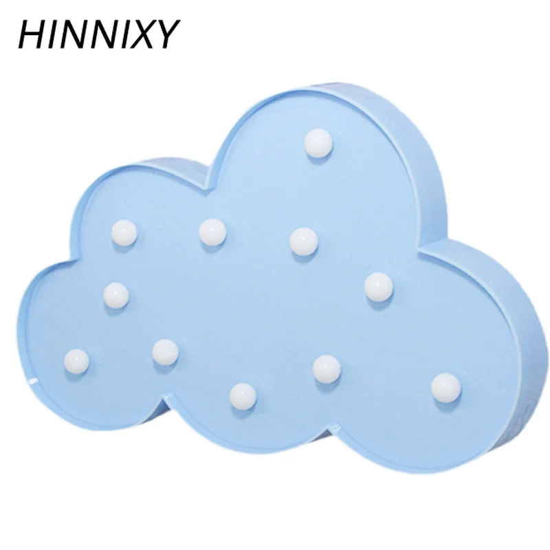 Hinnixy светодиодный 3D креативный Ночной светильник в форме облака сине белый