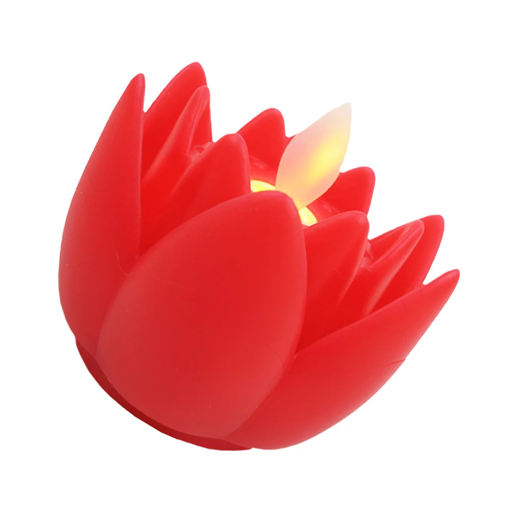 

Realistic Lotus Candle Lamp Pool Lotus Light Pool Flower Blessing Lamp