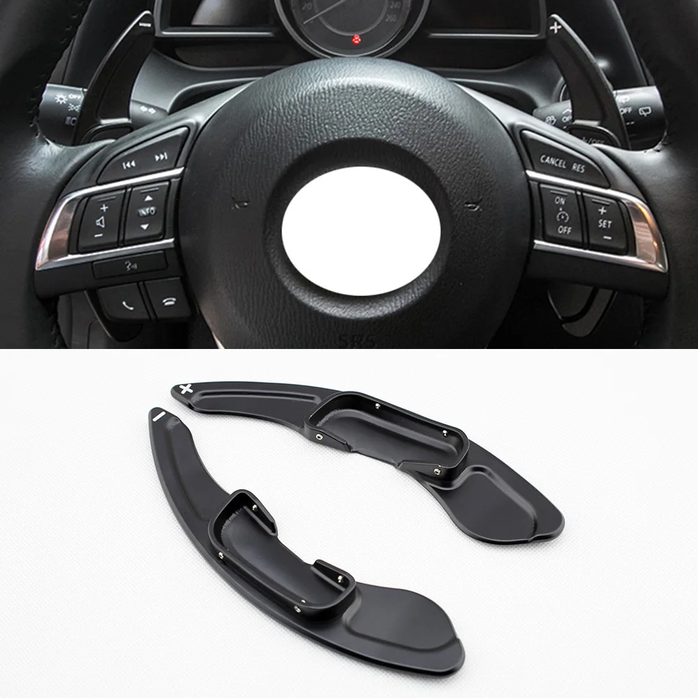 

Pair Shift Paddle Steering Wheel Extended Cover For Mazda 3 6 BM GJ MX-5 CX-3 CX-4 CX-5 Accessories Black 2PCS