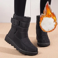 new womens casual cotton shoes ladies high tube pu waterproof winter warm non slip snow boots