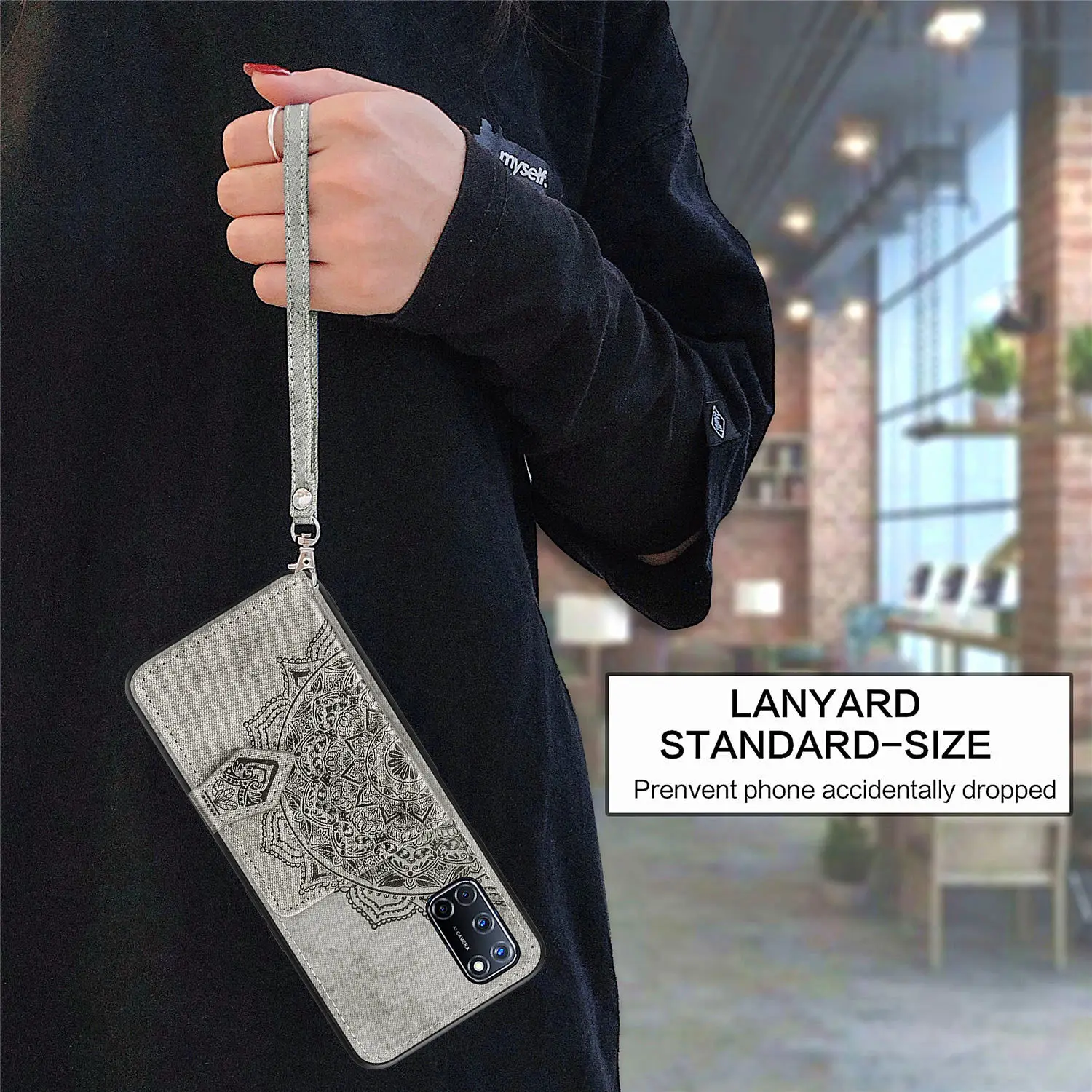 

Shockproof Case For Oppo A52 Cases Card Holder OppoA52 Phone Cover Woman Wrist Strap A72ppo Covers Kickstand Lanyard A92 Pocket