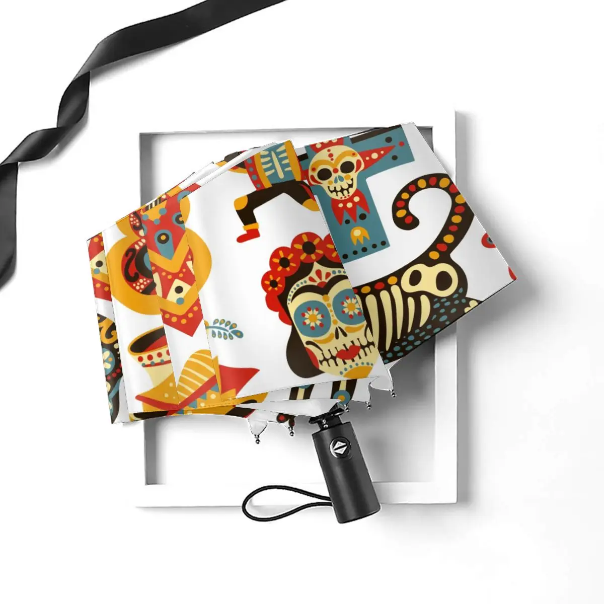 Economici Ombrello Portatile Antivento Pieghevole Automatico Antivento Elementi Messicani Per Uomo Donna