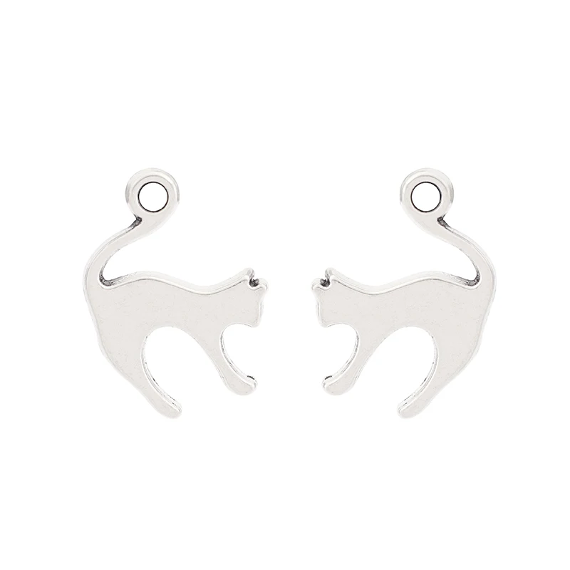 ZXZ 30 шт. тибетские серебряные подвески в виде кота бусины двухсторонние для