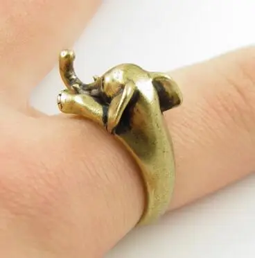 

Antique Copper Vintage Elephant Open Finger Rings Retro Animal Wrap Finger Rings for Women Teen Girls Jewelry