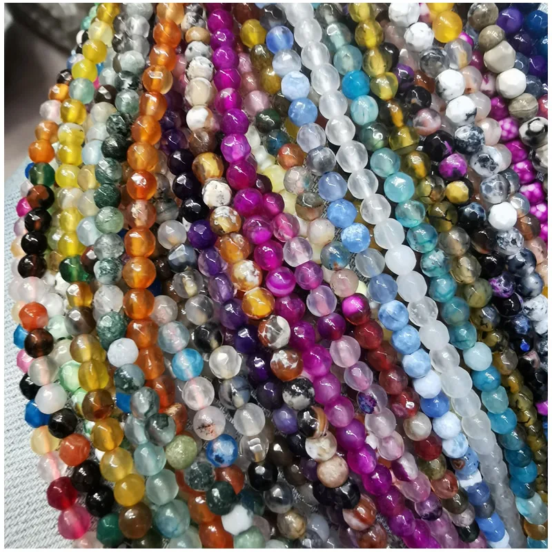 Оптовая продажа огранка лица 4 мм фиолетовые красные желтые черные разноцветные