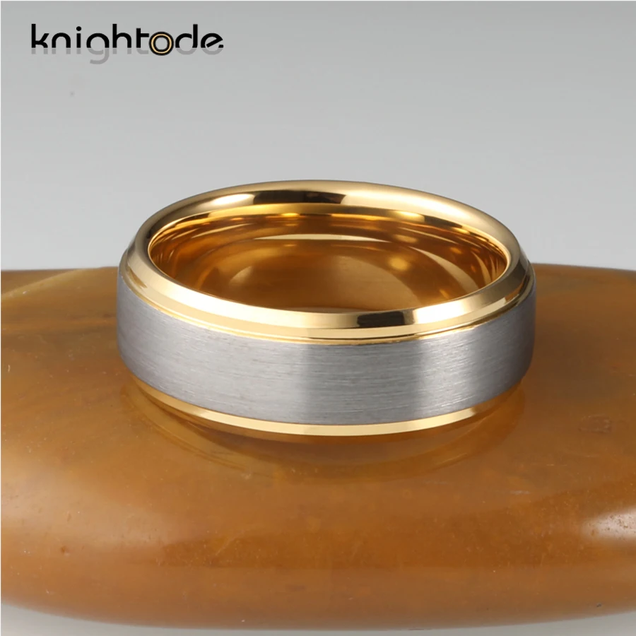 6 мм 8 Золотой вольфрамовый карбидный Свадебный ремешок для пары вольфрамовое