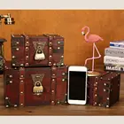 1 л винтажный стильный кожаный рельефный Декоративный ящик 2 размера деревянный сундук Ретро рельефный сундук с замком винтажный деревянный