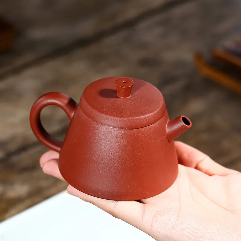 

Yixing purple clay pot raw ore clear cement well spring pot handmade teapot travel tea set