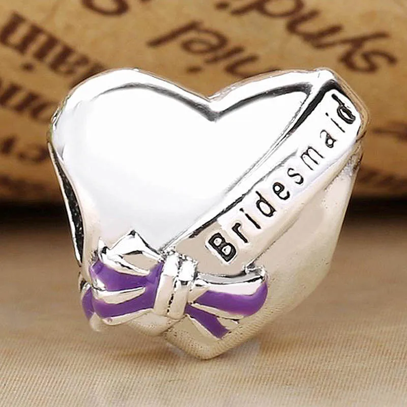 

Оригинальные фиолетовые эмалированные бриллианты, лучшие бусины для подружки невесты, подходят для женского серебряного браслета, браслет...