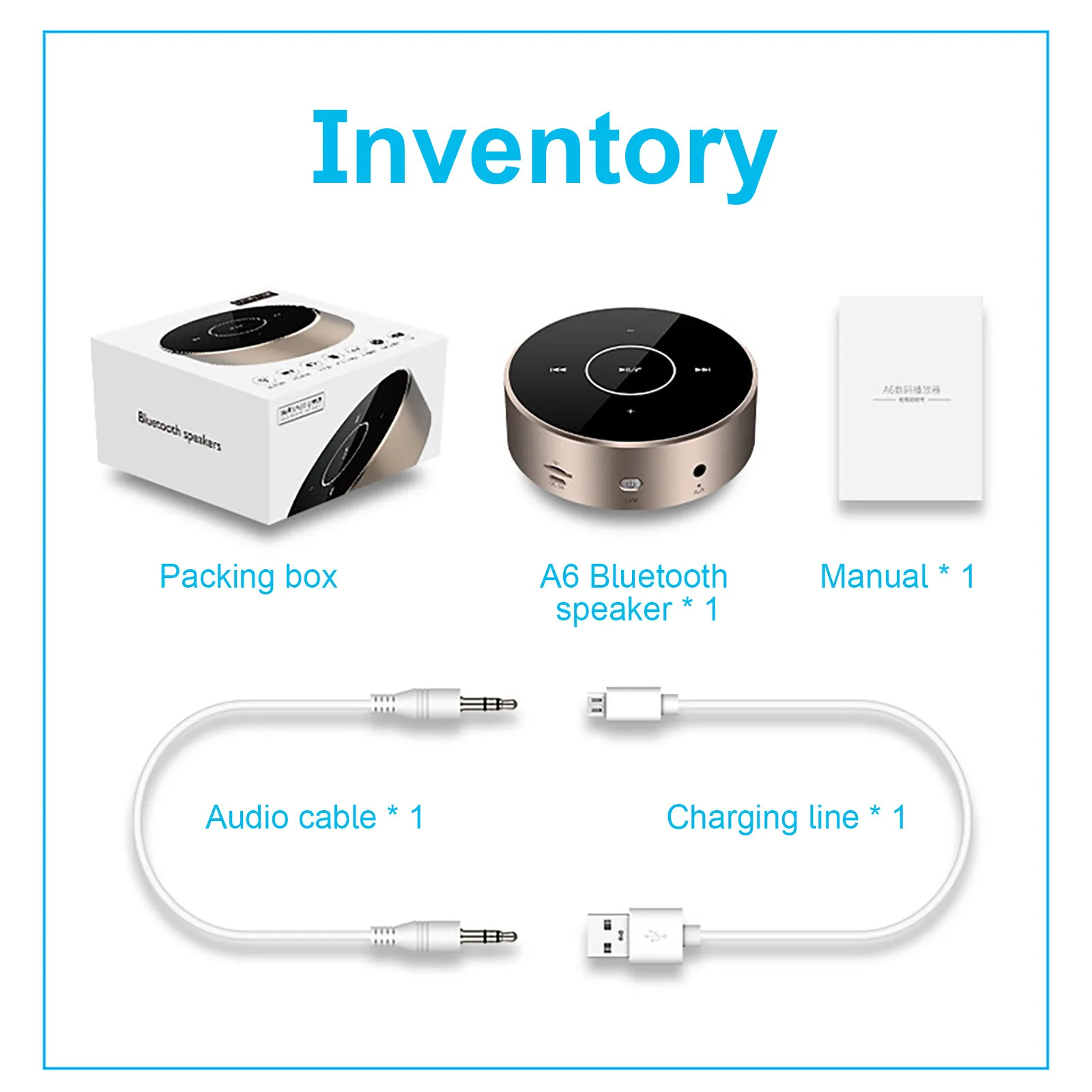 Портативный мини-динамик A6 беспроводной Bluetooth-динамик сабвуфер Usb-карта