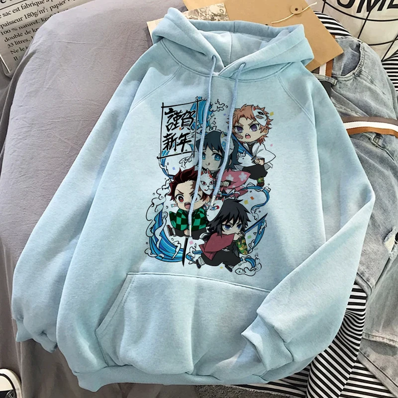 Kawaii Demon Slayer Anime Pullover Sweatshirt Top Women Kamado Tanjirou Costume Hoodies Kimetsu No Yaiba Casual 2021 sweetshirts