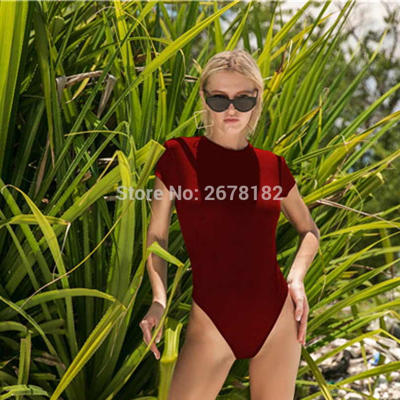 2018 летний Повседневный боди с коротким рукавом и круглым вырезом сексуальный