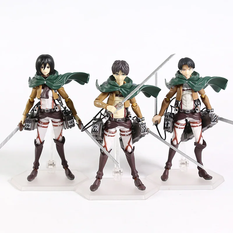 Figma Attack on Titan Eren Jaeger 207 Mikasa Ackerman 203 Levi 213 фигурка шарнирная модель игрушки|Игровые