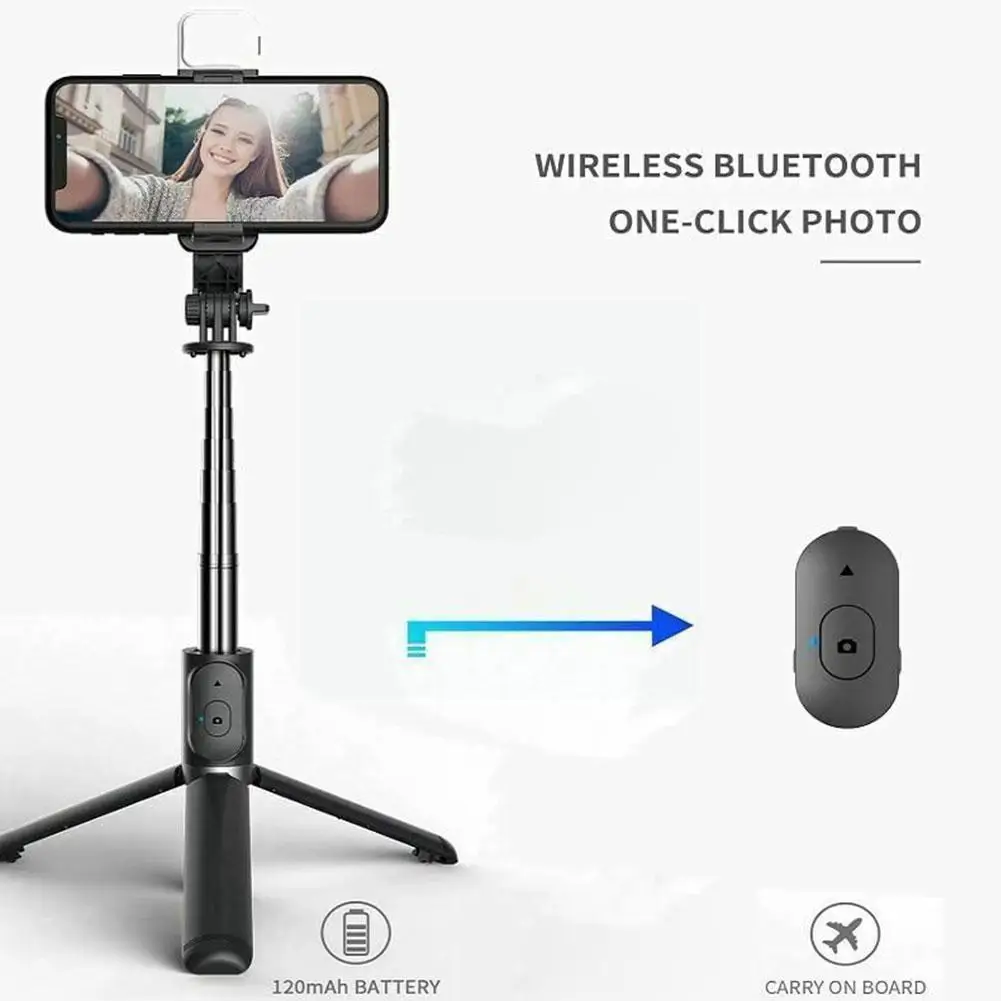 

Q02s Mobile Phone Bluetooth Selfie Stick Lengthened Broadcast Light Bracket Desktop One-piece Tripod Live Fill X1N8