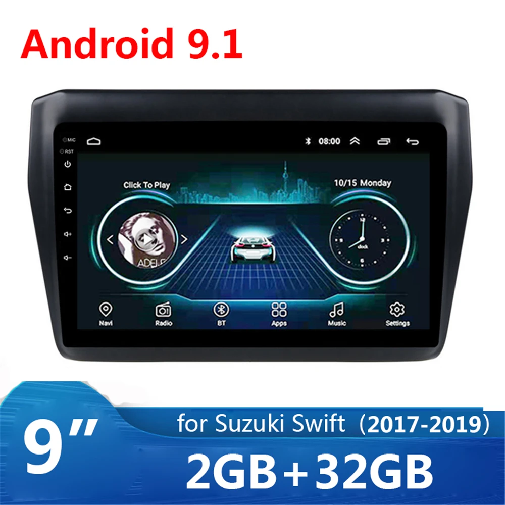 Автомагнитола 2 din мультимедийный dvd плеер 9 дюймов Android 1 GPS для Suzuki Swift 2017 2018 2019