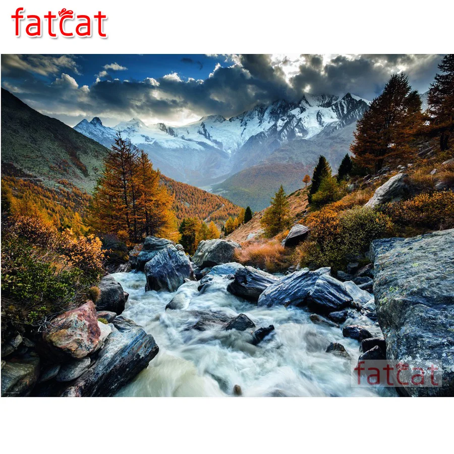

FATCAT светящийся Венецианский пейзаж, картина, выложенная алмазами полностью квадратная круглая дрель Diy 5D алмазная вышивка мозаика для руко...